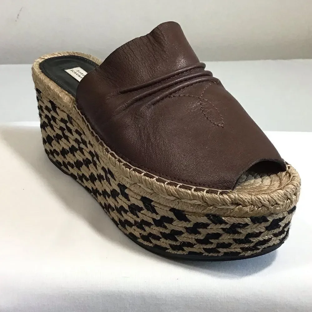 Dorothee Schumacher Brown Leather Slip On Mule Shoes Size 37